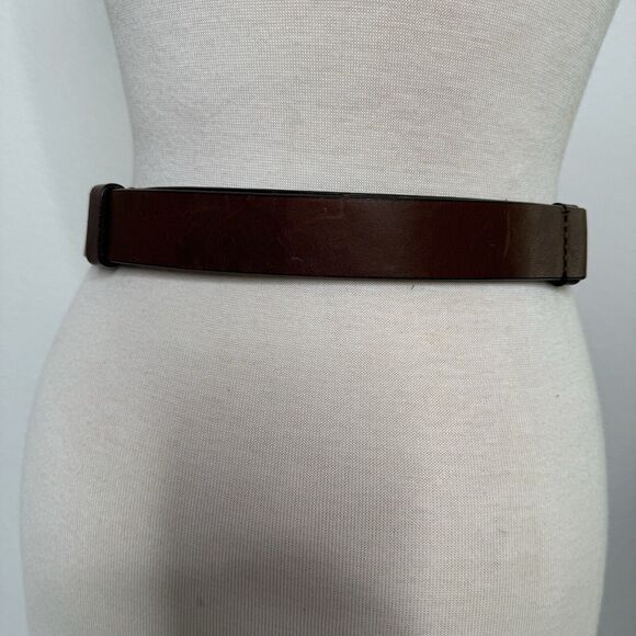 Chico's Brown Belt with Silver and Gold Accents Adjustable - leather slide - Picture 5 of 10